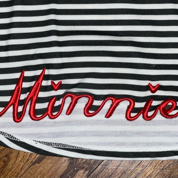 Disney Minnie Mouse Red and Black Striped Dress - Picture 3 of 6